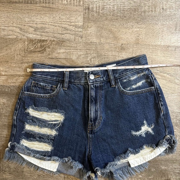 Kancan Ultra High Rise Distressed Denim Shorts - Picture 3 of 6